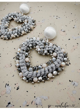 Herzohrringe-Grau Herzohrringe-Grau