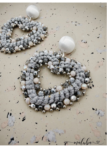 Herzohrringe-Grau Herzohrringe-Grau