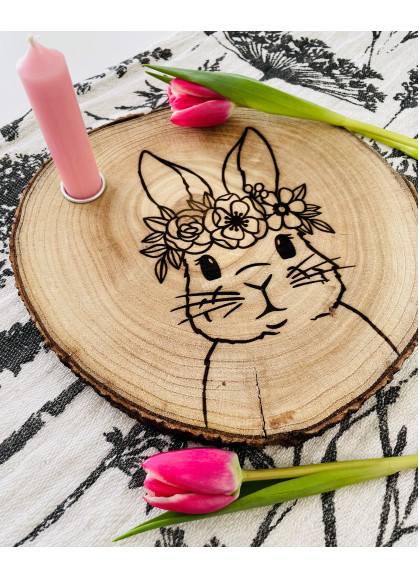 Dekobrettchen mit Hase